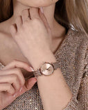 Emporio Armani Gianni T Bar Quartz Rose Gold Dial Rose Gold Steel Strap Watch For Women - AR11342 Authentic Buy Shop Now