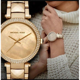 Michael Kors Parker Gold Mother of Pearl Dial Gold Steel Strap Watch for Women - MK6425 Authentic Buy Shop Now