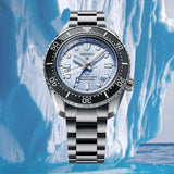 Seiko Prospex Limited Edition Automatic GMT Glacier Blue Dial Silver Steel Strap Watch For Men - SPB385J1 Authentic Buy Shop Now