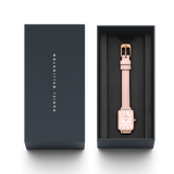 Daniel Wellington Quadro Pressed Mother of Pearl Pink Dial Pink Leather Strap Watch For Women - DW00100508 Authentic Buy Shop Now