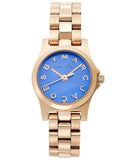 Marc Jacobs Henry Dinky Blue Dial Rose Gold Steel Strap Watch for Women - MBM3204 Authentic Buy Shop Now