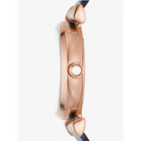 Emporio Armani Gianni T-Bar Analog Mother of Pearl Dial Blue Leather Strap Watch For Women - AR11468 Authentic Buy Shop Now