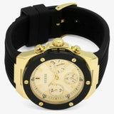 Guess Athena Gold Dial Black Rubber Strap Watch For Women - GW0030L2 Authentic Buy Shop Now