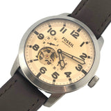 Fossil Pilot 54 Automatic Cream Dial Brown Leather Strap Watch for Men - ME3119 Authentic Buy Shop Now