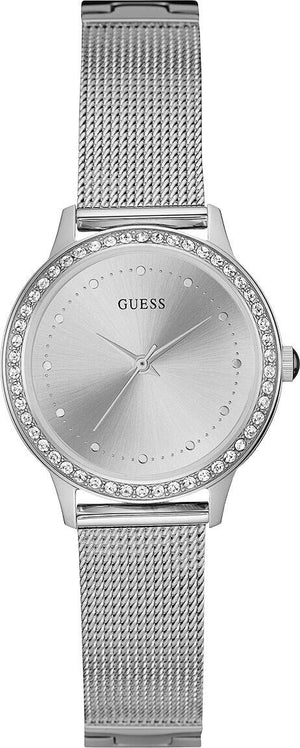 Guess Chelsea Quartz Silver Dial Silver Mesh Strap Watch For Women - W0647L6 Authentic Buy Shop Now