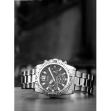 Guess Commander Chronograph Black Dial Silver Steel Strap Watch for Men - GW0056G1 Authentic Buy Shop Now