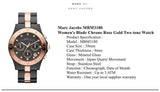 Marc Jacobs Blade Chronograph Grey Dial Two Tone Steel Strap Watch for Women - MBM3180 Authentic Buy Shop Now
