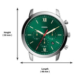 Fossil Neutra Chronograph Green Dial Brown Leather Strap Watch for Men - FS5735 Authentic Buy Shop Now