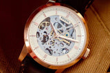 Fossil Townsman Automatic Skeleton White Dial Brown Leather Strap Watch for Men - ME3078 Authentic Buy Shop Now