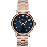Marc Jacobs Baker Blue Dial Rose Gold Steel Strap Watch for Women - MBM3330 Authentic Buy Shop Now