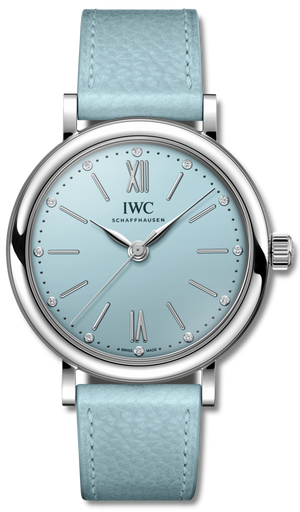 IWC Portofino Automatic Blue Dial Blue Leather Strap Watch for Women - IW357416 Authentic Buy Shop Now