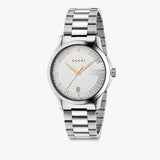 Gucci G Timeless Silver Dial Silver Steel Strap Unisex Watch - YA126442 Authentic Buy Shop Now