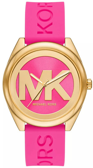 Michael Kors Janelle Quartz Pink Dial Pink Rubber Strap Watch For Women - MK7349 Authentic Buy Shop Now