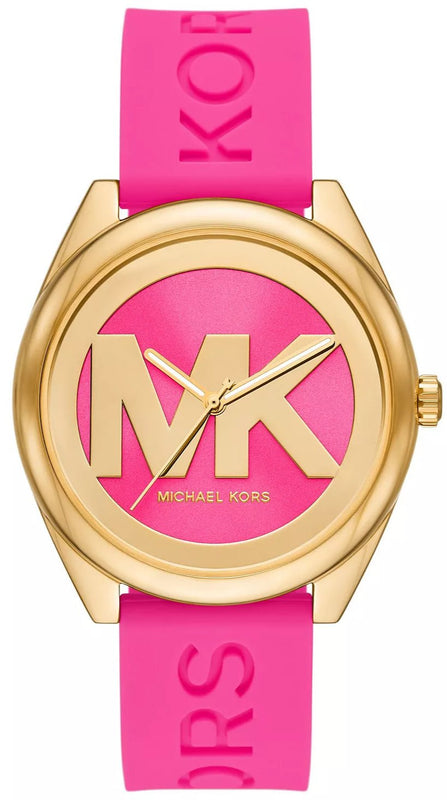 Michael Kors Janelle Quartz Pink Dial Pink Rubber Strap Watch For Women - MK7349 Authentic Buy Shop Now