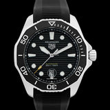 Tag Heuer Aquaracer Professional 300 Automatic Black Dial Black Rubber Strap Watch for Men - WBP201A.FT6197 Authentic Buy Shop Now