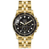 Fossil FB-01 Chronograph Black Dial Gold Steel Strap Watch for Men - FS5836 Authentic Buy Shop Now