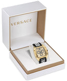 Versace Dominus Chronograph Gold Dial Black Silicone Strap Watch For Men - VE6H00223 Authentic Buy Shop Now