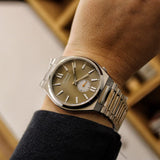 Citizen Tsuyosa Automatic Titanium Yellow Dial Silver Steel Strap Watch For Men - NK5010-51X Authentic Buy Shop Now