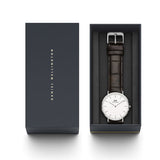 Daniel Wellington Classic York White Dial Black Leather Strap Watch For Men - DW00100025 Authentic Buy Shop Now