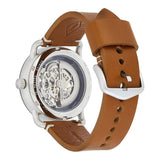 Fossil Commuter Automatic Skeleton Blue Dial Brown Leather Strap Watch for Men - ME3159 Authentic Buy Shop Now