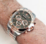 Hugo Boss Ikon Grey Dial Two Tone Steel Strap Watch for Men - 1513339 Authentic Buy Shop Now