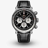 Breitling Navitimer B01 Chronograph 46 Black Dial Black Leather Strap Watch for Men - AB0137211B1P1 Authentic Buy Shop Now