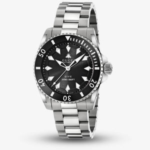 Gucci Dive Automatic Black Dial Silver Steel Strap Watch for Men - YA136353 Authentic Buy Shop Now