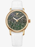 Swarovski Crystalline Hours Quartz Grey Dial Black Leather Strap Watch for Women - 5344635 Authentic Buy Shop Now