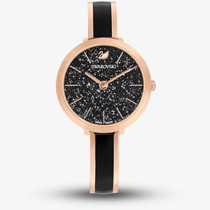 Swarovski Crystalline Delight Black Dial Two Tone Steel Strap Watch for Women - 5580530 Authentic Buy Shop Now