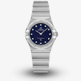 Omega Constellation Manhattan Quartz Diamonds Blue Dial Silver Steel Strap Watch for Women - 131.10.25.60.53.001 Authentic Buy Shop Now