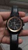 Hugo Boss Grand Prix Chronograph Black Dial Black Leather Strap Watch for Men - 1513550 Authentic Buy Shop Now