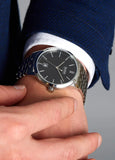 Hugo Boss Officer Black Dial Silver Steel Strap Watch for Men - 1513614 Authentic Buy Shop Now