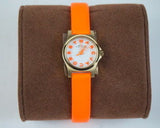 Marc Jacobs Henry Dinky White Dial Orange Leather Strap Watch for Women - MBM1236 Authentic Buy Shop Now