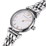 Emporio Armani Gianni T Bar Quartz Silver Dial Silver Steel Strap Watch For Women - AR1935 Authentic Buy Shop Now