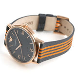 Emporio Armani Kappa Quartz Grey Dial Two Tone Nylon Strap Watch For Men - AR11014 Authentic Buy Shop Now