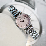 Emporio Armani Classic Gianni T Bar Crystals Pink Dial Silver Steel Strap Watch For Women - AR1781 Authentic Buy Shop Now