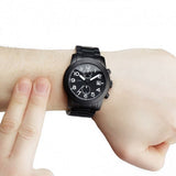 Marc Jacobs Larry Chronograph Black Dial Black Steel Strap Watch for Men - MBM5052 Authentic Buy Shop Now