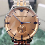 Emporio Armani Classic Beige Dial Two Tone Steel Strap Watch for Men - AR2070 Authentic Buy Shop Now
