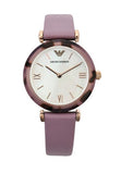 Emporio Armani Gianni Mother of Pearl Dial Purple Leather Strap Watch For Women - AR11003 Authentic Buy Shop Now