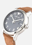Emporio Armani Luigi Quartz Gray Dial Brown Leather Strap Watch For Men - AR11070 Authentic Buy Shop Now