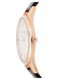 Emporio Armani Aurora Mother of Pearl White Dial Brown Leather Strap Watch For Women - AR11057 Authentic Buy Shop Now