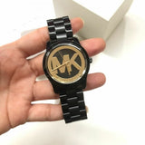 Michael Kors Runway Black Dial Black Steel Strap Watch for Women - MK6057 Authentic Buy Shop Now