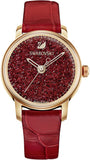Swarovski Crystalline Hours Red Crystal Dial Red Leather Strap Watch for Women - 5295380 Authentic Buy Shop Now