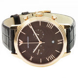 Emporio Armani Classic Large Chronograph Brown Dial Brown Leather Strap Watch for Men - AR1616 Authentic Buy Shop Now