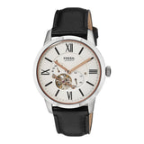 Fossil Townsman Automatic White Dial Black Leather Strap Watch for Men - ME3104 Authentic Buy Shop Now