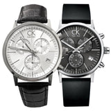 Calvin Klein Post Minimal White Dial Black Leather Strap Watch for Men - K7627120 Authentic Buy Shop Now