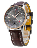 Breitling Navitimer Automatic 41 Grey Dial Brown Leather Strap Watch for Men - U17326121M1P1 Authentic Buy Shop Now