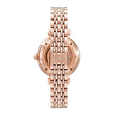 Emporio Armani Gianni T-Bar Silver Dial Rose Gold Steel Strap Watch For Women - AR60023 Authentic Buy Shop Now