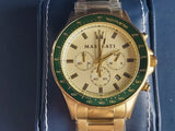 Maserati SFIDA Quartz Yellow Dial Gold Strap Watch For Men - R8873640005 Authentic Buy Shop Now