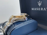 Maserati Traguardo Automatic White Skeleton Dial Two Tone Steel Strap Watch For Men - R8823112003 Authentic Buy Shop Now